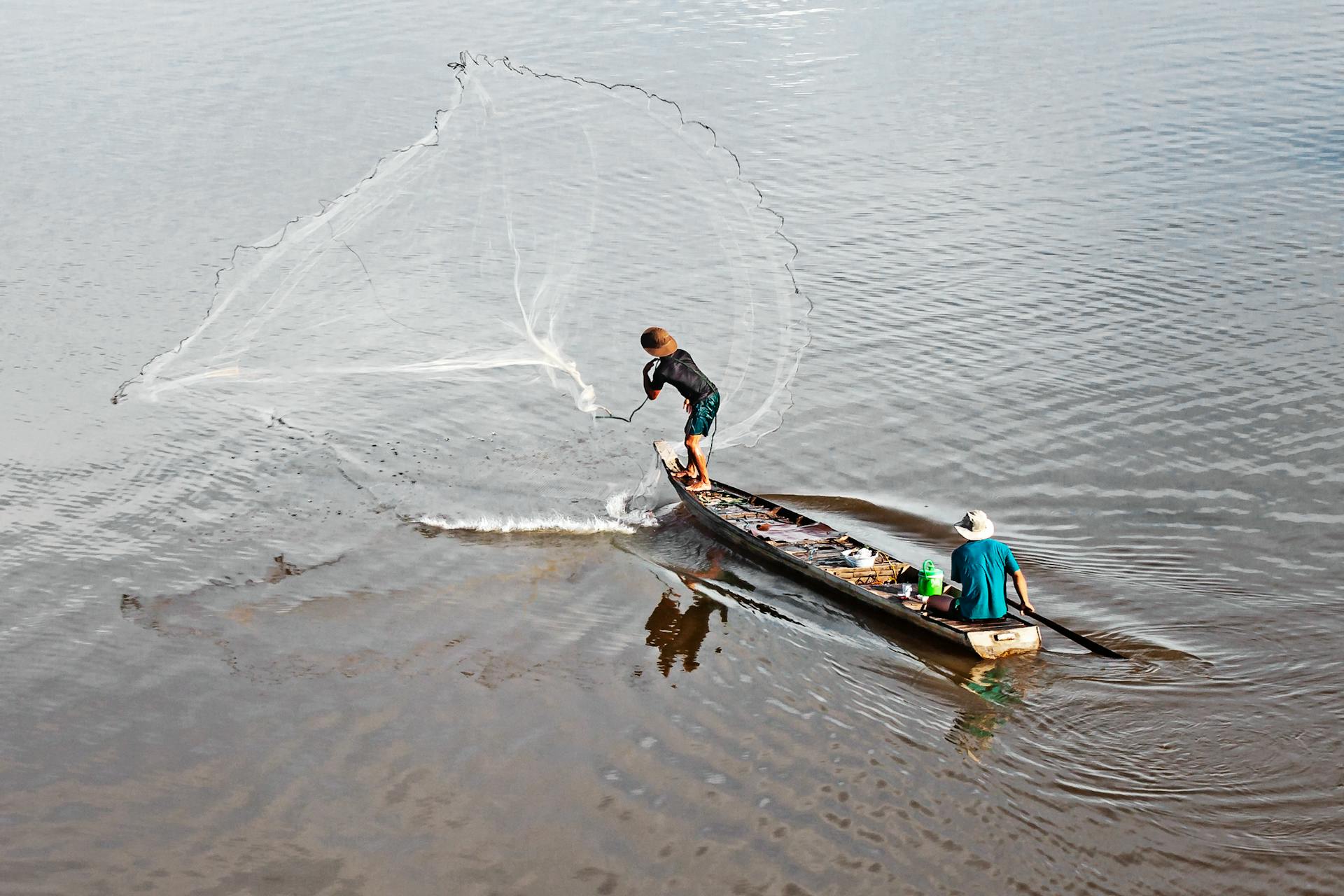 Fishing on Mekong River, An Giang Province